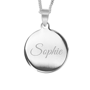 ketting met gegraveerde hanger - rond