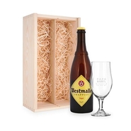 kistje Westmalle Tripel + glas gepersonaliseerd