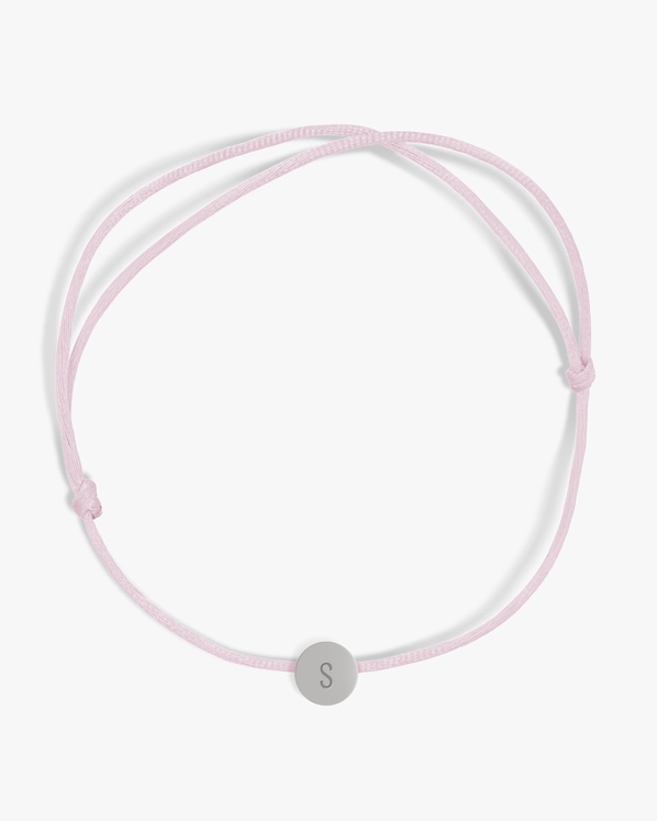 37202310_Koord armband zilver - roze - rond