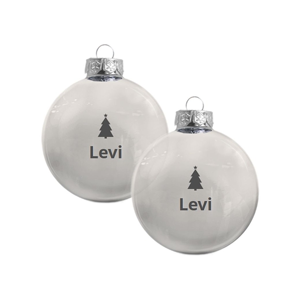 Glazen Kerstbal zilver - 37202112- 2 stuks-1040